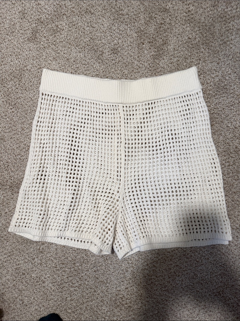 Abercrombie & Fitch Cream Crochet Swim Coverup Shorts